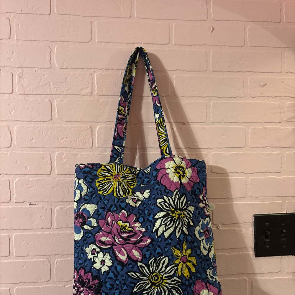 Vera Bradley African Violet Pleated Tote Shoulder Bag